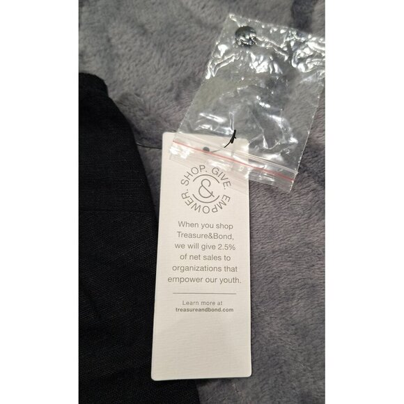 NWT Treasure & Bond Black Button-Up Linen Blend Camisole/Sz. L - Picture 4 of 5